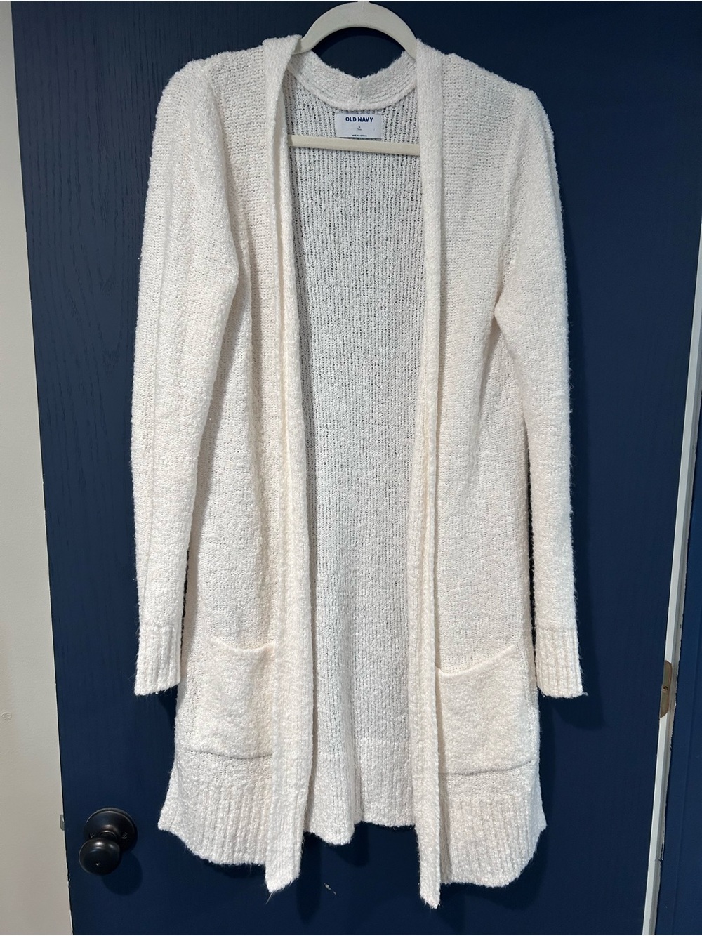 Old Navy Cream Open-Front Cozy Cardigan with Pockets